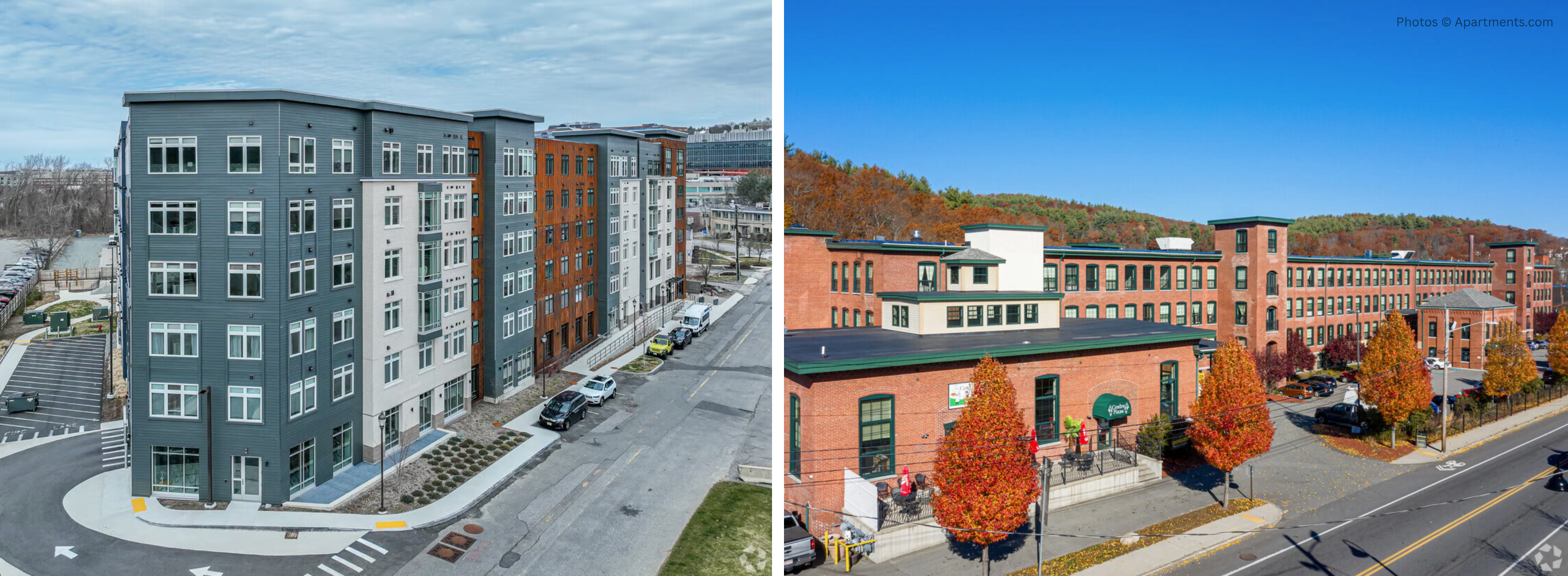 The Point at Waltham and Riverside Commons in Fitchburg.